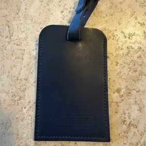 Rimowa Dark Blue Leather Luggage Tag Travel Suitcase ID Tag Authentic